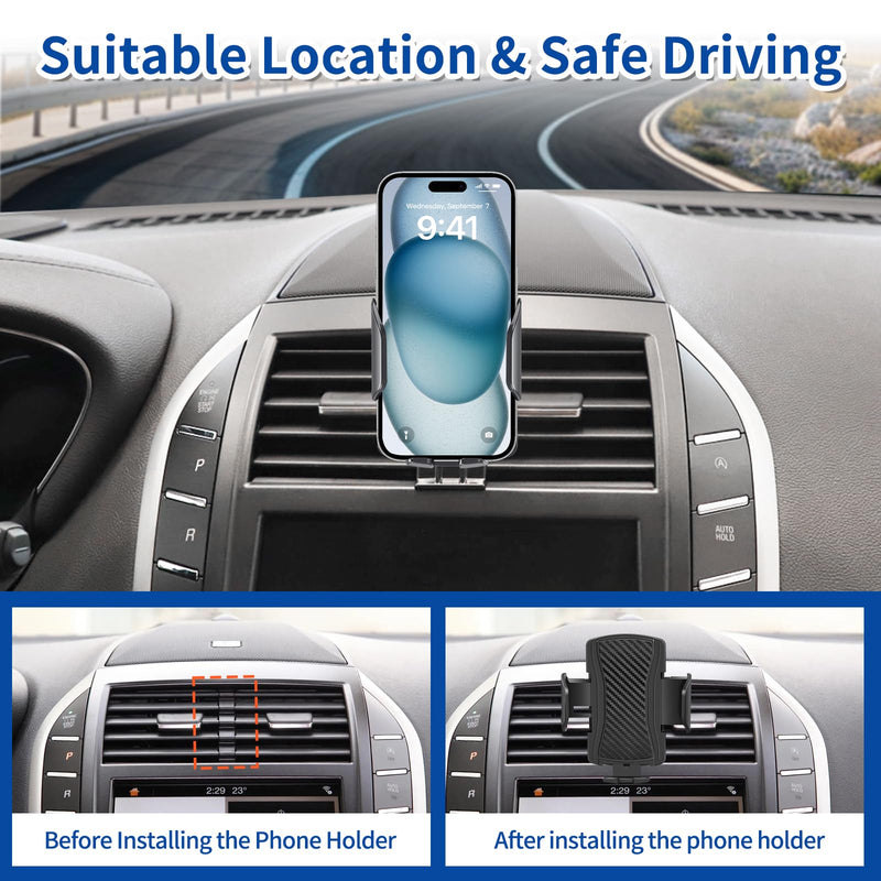Car Phone Mount for Lincoln MKC 2015 2016 2017 2018 2019 Phone Holder Navigation，Fit for Cellphone Mobile Cradle Auto Accessories Bracket Anti-Shake，360 Degree Rotation，Compatible for All Cell Phones
