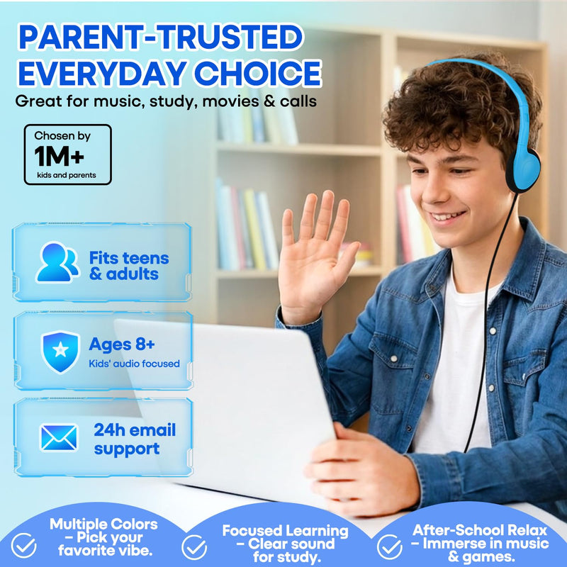 USB C Headphones Bulk 20 Pack for Classroom School Kids, Wholesale Durable On-Ear Headset for Students Teens, Compatible with Chromebook Laptop Tablet Smartphones (HY857C, 20 Mixed)