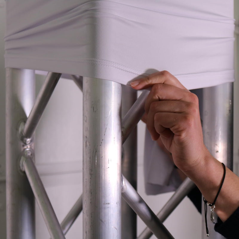 3m x 290mm White Truss Cover - also Fits 10ft x 12in Box Truss - Spandex Truss Sock - Easy Installation Pull Over Truss Scrim 3m