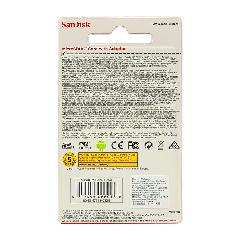 Sandisk 32GB 32G Micro SDHC Class 4 TF Memory Card Bulk Packaged
