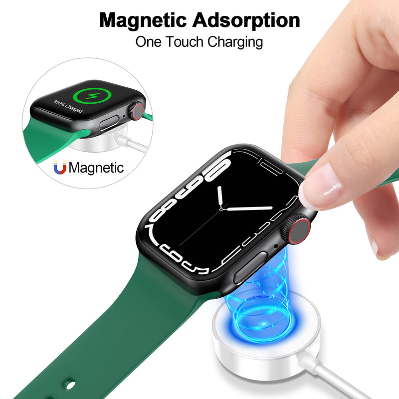 𝟐𝟎𝟐𝟒 𝐔𝐩𝐠𝐫𝐚𝐝𝐞𝐝 for Apple Watch Charger Magnetic Fast Charging Cable [Portable] Magnetic Wireless Charging Compatible with iWatch Series Ultra/9/8/7/6/SE/SE2/5/4/3/2-[3.3FT] White 1.0M