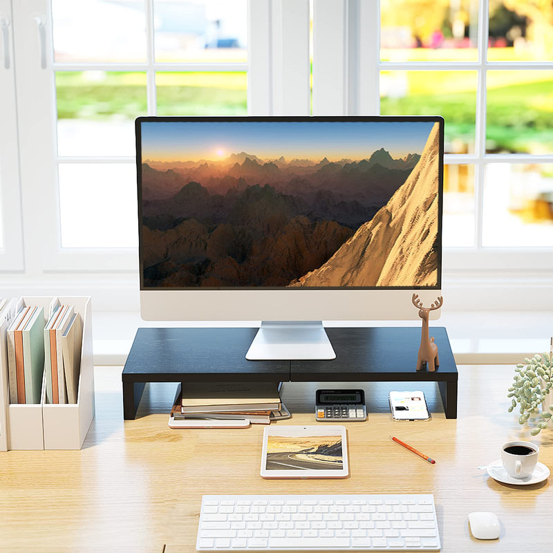 TEAMIX 2 Tiers +2 Pack Desktop Monitor Stand Riser 20 Inch Printer Stand, Desktop Organizer.