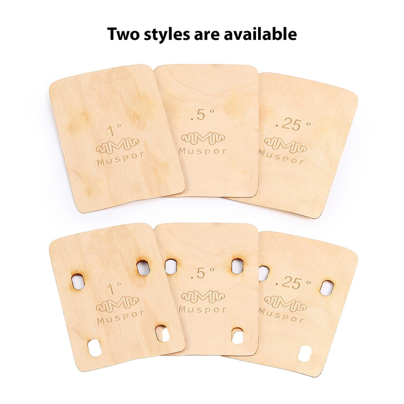 3pcs Guitar Neck Shims Portable Bass Neck Plate Tool Solid Maple Wood Guitar Neck Shim Protection 0.25/0.5/1 Degree Guitar Neck Plate Tool for Guitar Bass Repairment, Shaped