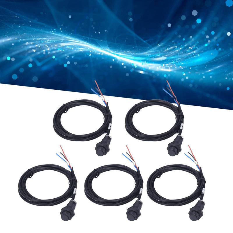 5pcs Hall Effect Sensor NPN Normally Open 10mm Sensor Hall Effect Proximity Sensor Switch DC 5-30V for Position Measurement of Pneumatics, Hydraulics, Cylinder and