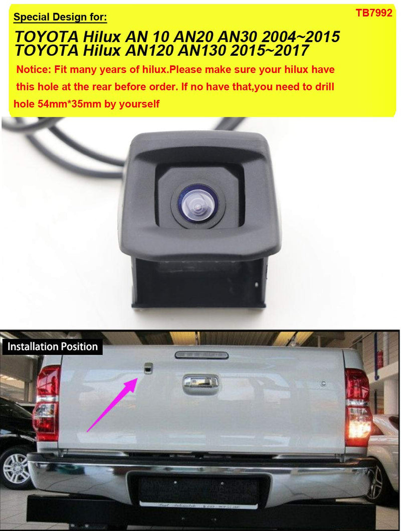 Car Backup Camera,Night Vision Rear View Camera,170° Wide View Angel Reverse Camera Replacement for Toyota Hilux AN10 AN20 AN30 2004-2015/Hilux AN120 AN130 2015-2017