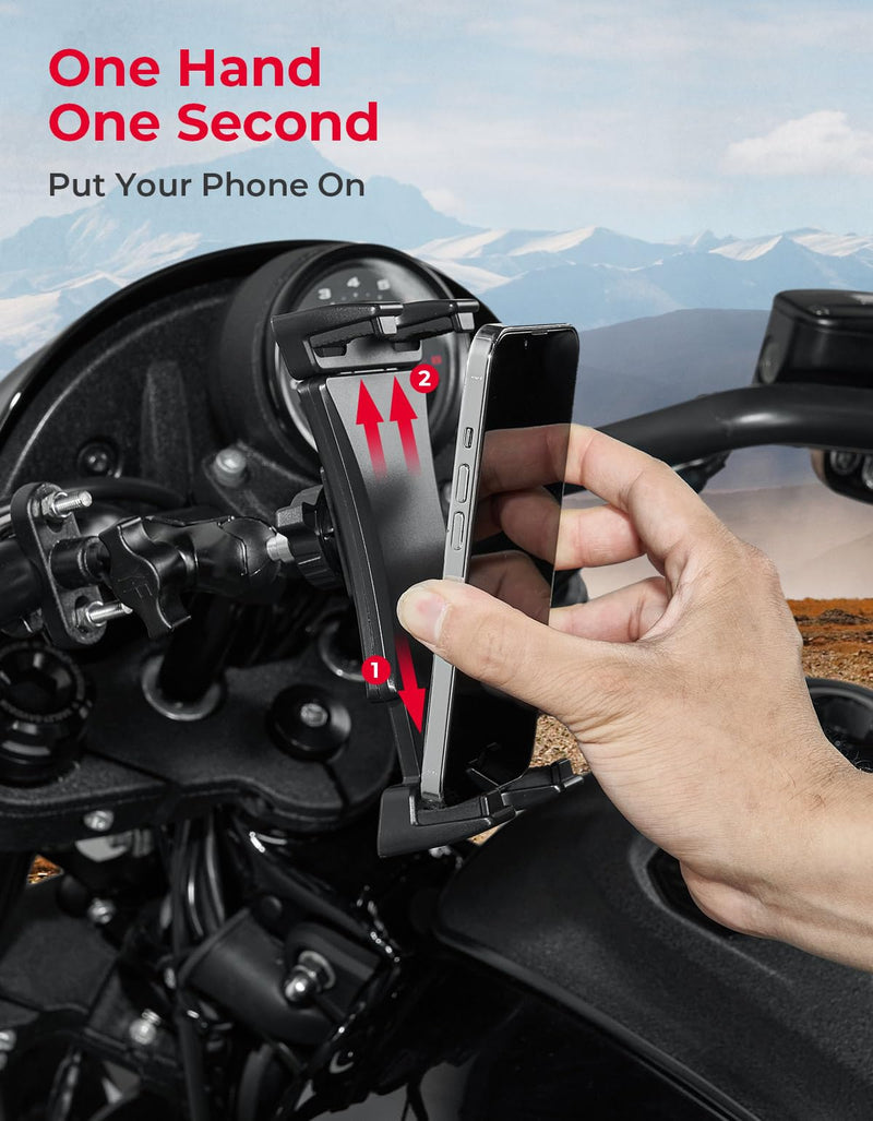 KEMIMOTO UTV Phone Mount ATV Holder, Fit 4.7"-13" Phone & Tablet | 360° Adjustable Heavy Duty, Compatible with Can-Am Maverick X3 Outlander Polaris RZR Sportsman Kawasaki Talon Viking