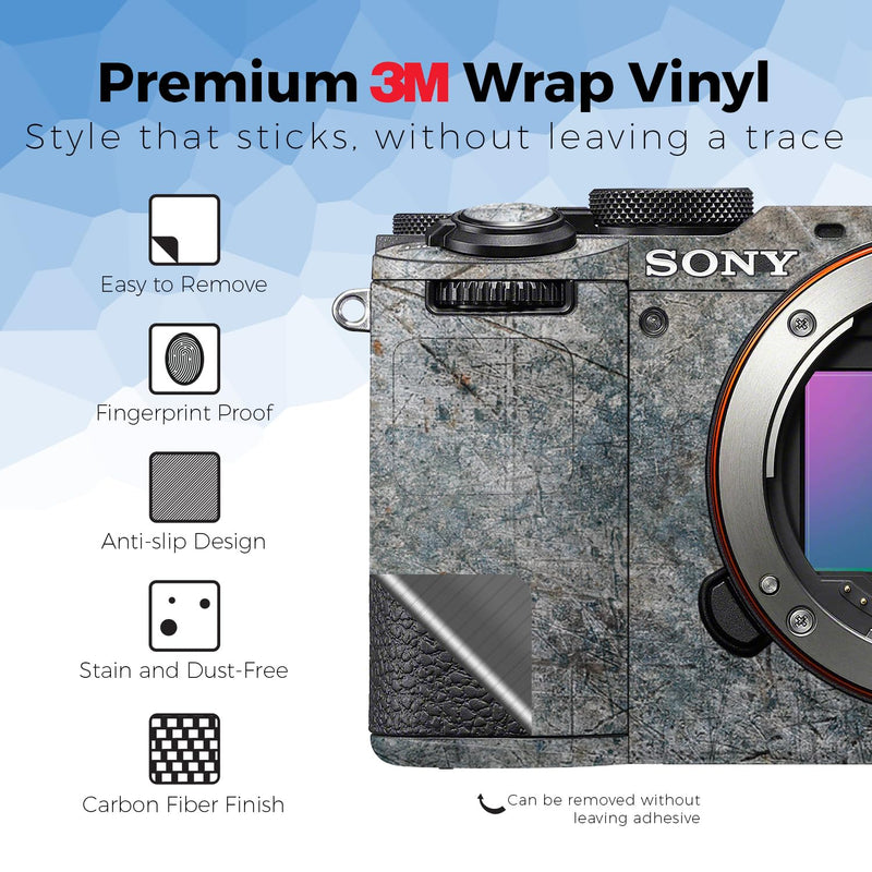Carbon Fiber Camera Skin Compatible with Sony A7C Mark II (2023) - Shadow Concrete - Premium 3M Vinyl Protective Wrap Decal Cover - Easy to Apply | Crafted in the USA by MightySkins A7C Mark II (2023) Textured Carbon Fiber Finish