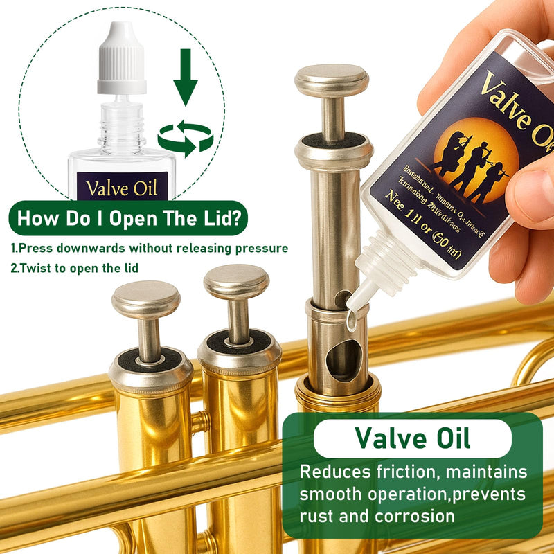 [AUSTRALIA] - 12pc Trumpet Cleaning Kit - Powerful Clean and Restores Smooth Valve Action, Maintain Trumpet and Sound Quality, Ideal Gift for Musicians 