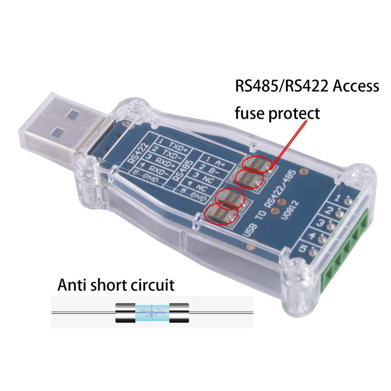 USB to RS485 RS422 Serial Adapter FTDI Chip USB to 6Pin Terminal Block Converter Support Win XP Win 7 Win 8 Win10 Mac Android