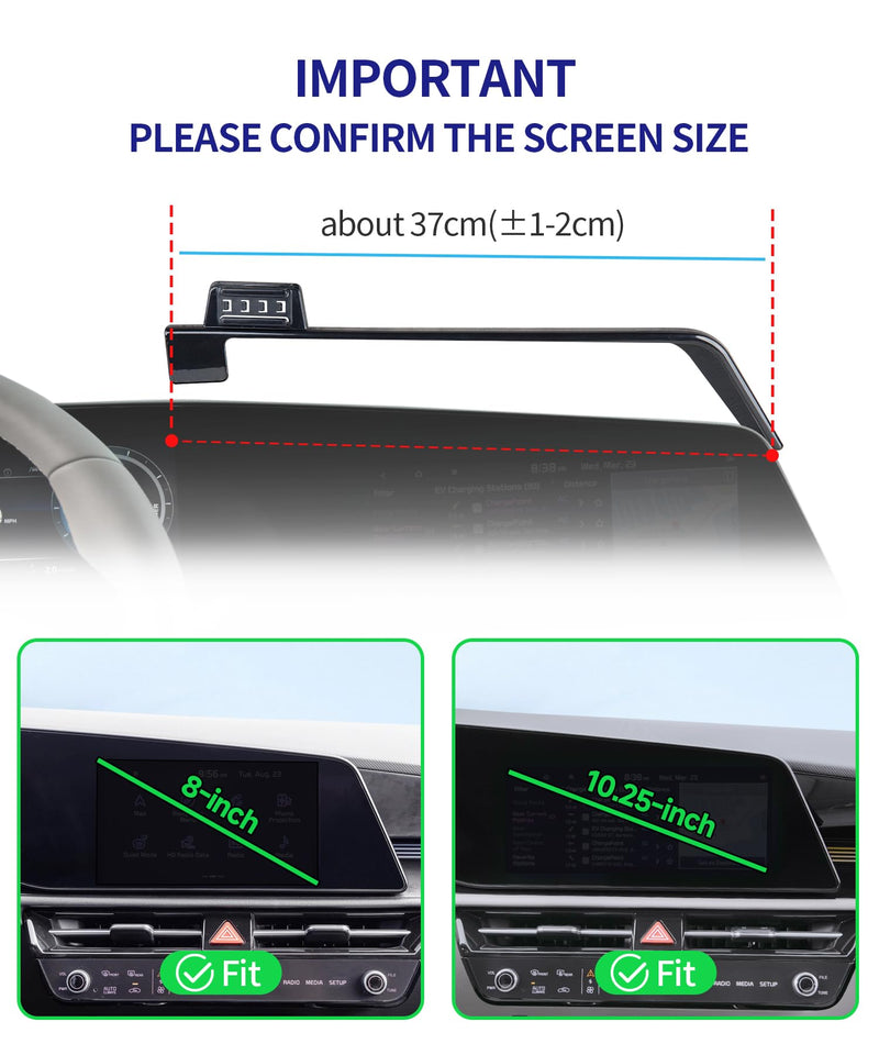 Auto Clamp Car Phone Holder for Kia NIRO/EV/Hybrid 2023-2026 8/10.25"screen | Universal Mechanical clip Cell phone Mount Accessories Fit iPhone Android,Automobile Cradle GPS Dashboard Navigation Bracket