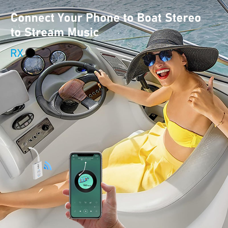 [AUSTRALIA] - 1Mii Bluetooth Transmitter Receiver for TV/Airplane to Headphones, Bluetooth 5.3 AUX/RCA Audio Adapter with AptX Adaptive/Low Latency/HD Audio, Dual Link, Wireless Receiver for Home Stereo, Boat, Gym White 