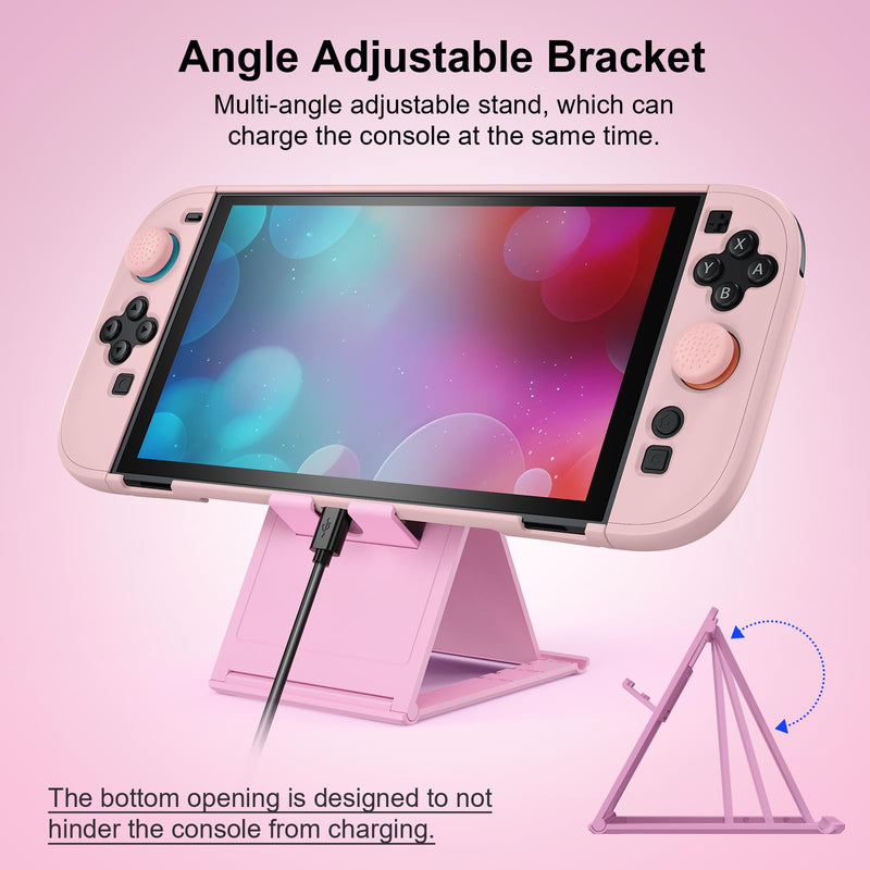 Switch 2 Accessories, Case Bundle for Nintendo Switch 2 Console | FYOUNG 16 IN 1 Kit:Carrying Case,Protective Shell, Screen Proetctor, Grip for Joycon- Pink Switch 2 7.9 Inch