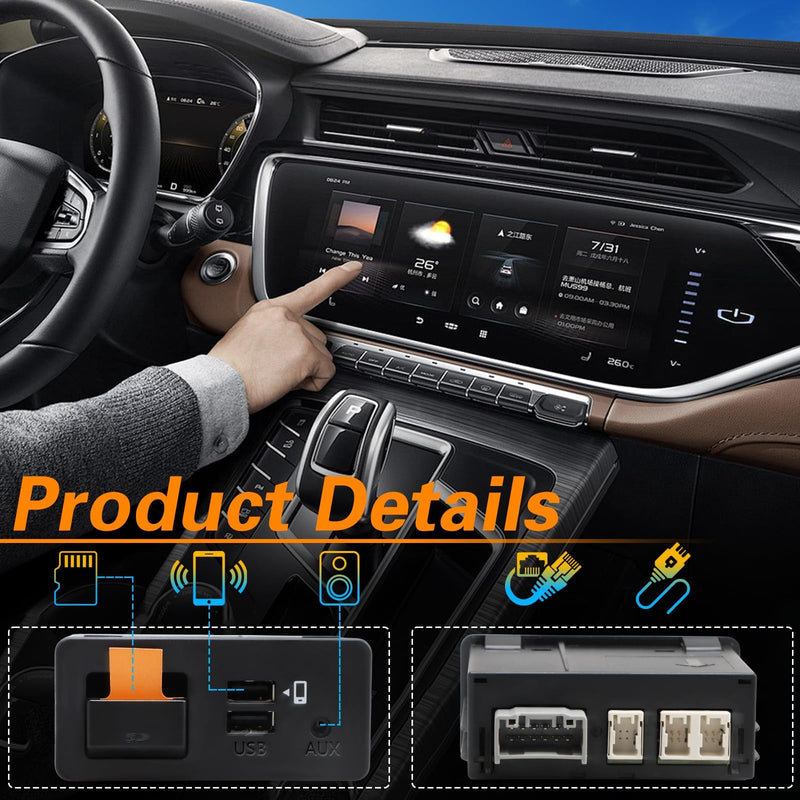 FUSCH Wired Carplay and Android Auto Retrofit Kit Media Hub Fits to MZD Connect System Compatible with Mazda 2/3/6/CX3/CX5/CX9/MX5 2014-2020 Replace#TK78-66-9U0C 00008FZ34 K1414（NEW P2 Version）