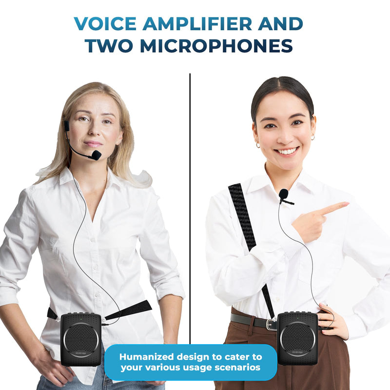 [AUSTRALIA] - Portable Voice Amplifier Microphone with Speaker, Portable Speaker with Lavalier/Headset Microphone - Mini Pa System for Speaking Teachers Classroom Tour Guide 2024 Updated 