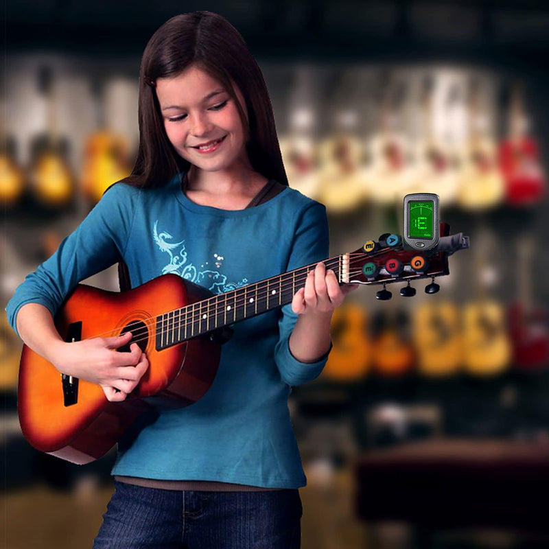 Guitar Tuner Clip on Ukulele Tuner-for Acoustic Electric Bass Ukulele Violin Tuner Black 1 Pack