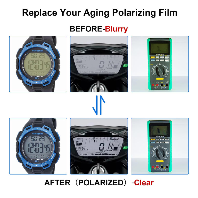 Selens Polarizing Film 2 PCS 7.8x11.8 inches Adhesive Polarized Sheets Linear Polarizing Photography Filter for LCD Screen Repairing & Physics Education