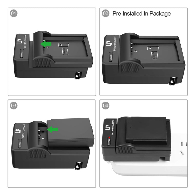 LP LP-E10 Battery Charger, Charger Compatible with Canon EOS Rebel T7, T6, T5, T3, T100, 4000D, 3000D, 2000D, 1500D, 1300D, 1200D, 1100D & More (NOT for T3i T5i T6i T6s T7i) Basic Charger