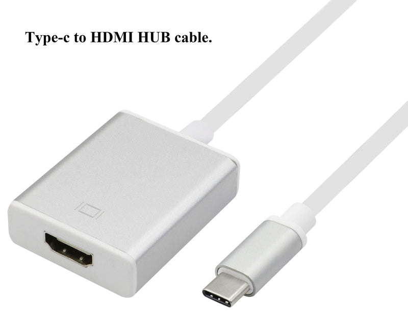 AAOTOKK Type C to HDMI Adapter, Type C Male to HDMI Female (3840 x 2160) 4K 60Hz Converter Cable, 4K UHD Screen Display for Samsung Galaxy S10+/S10/S9,Surface Book 2, Dell XPS,ect(20cm/8inch-HDMI)