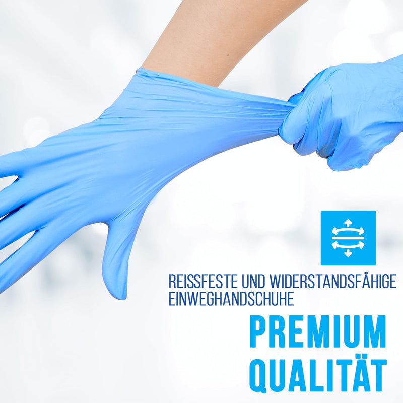 [AUSTRALIA] - IEA Medical Nitrile Gloves, L, Blue, Pack of 100, Disposable Gloves, Tear-Resistant, Examination Gloves, Latex-Free Gloves, Disposable Gloves 