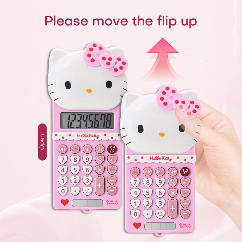 Cute Calculators, 8 Digit with LCD Display for Teachers Student Basic Office, Kids Calculator, Calculator for School, Mini Calculator, Cartoon Calculator, Handheld Calculator 5.9×2.6 inch Pink FG-Pink