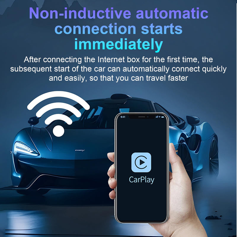 Wireless CarPlay Adapter for iPhone, HD Navigation Vehicle-Level Chip Stable Connect, Bluetooth CarPlay Plug & Play Convert Wired to Wireless CarPlay Adapter iOS 10+ & Cars from 2015+