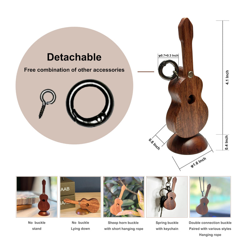 Guitar Pick Holder with Guitar Picks Guitar Keychain Wooden Home Decor Statues car mirror decor hanging Guitar gifts Music gifts car gifts