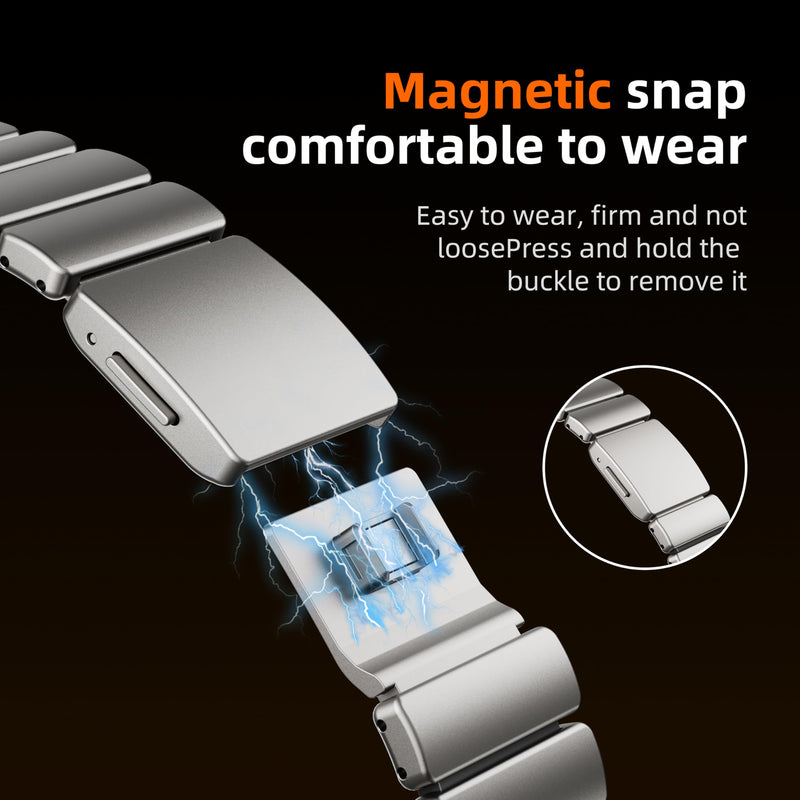 Titanium Band Compatible with Apple Watch Ultra 3/2/1 49mm 46mm 45mm 44mm 42mm,Titanium Silicone Dual Layer, Magnetic Clasp Metal Bracelet Replacement Strap for iWatch Series 11 10 9 8 7 6 5 4 3 2 1 SE (Titanium Black, 49mm/46mm/45mm/44mm/42mm(Series 3))