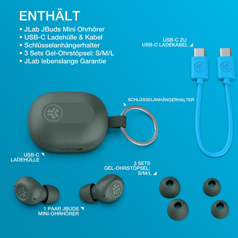JLab JBuds Mini True Wireless Earbuds - Aqua