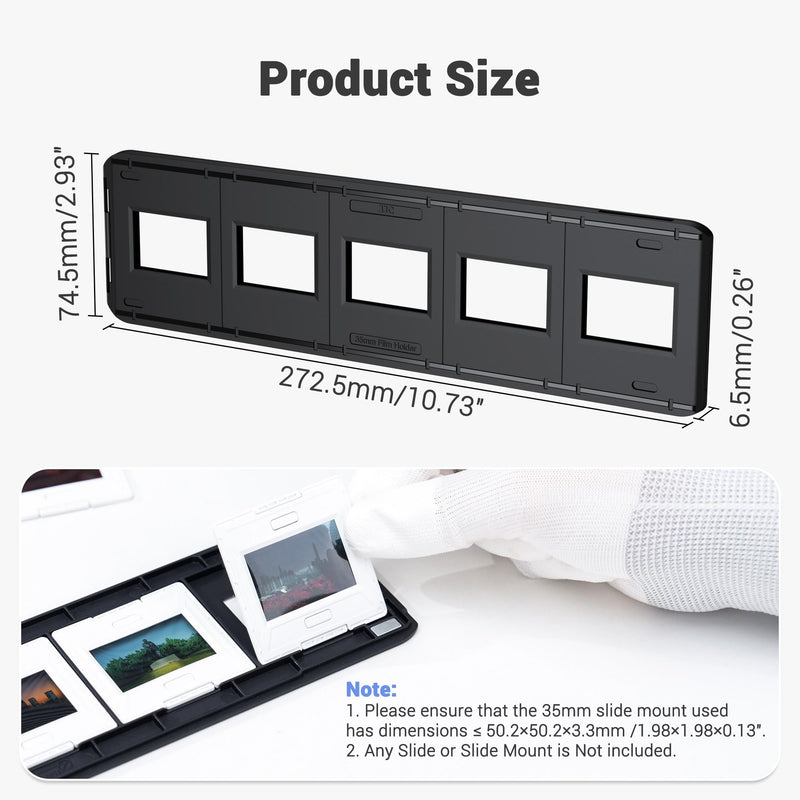 [AUSTRALIA] - JJC 35mm Photo Slide Mount Holder, Compatible with Film Scanners, Mobile Film Scanner Convert & Negative Film Digitizer, Keeps Film Flatness and Stability for Easy Copying Scanning 35mm Slide Mount Holder 