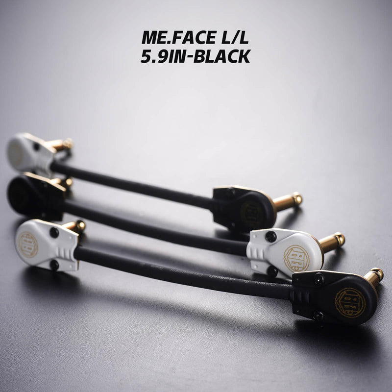 1.6ft ME.Face Pedal Cable, 1/4 Inch Angle/Angle Performance Guitar Effect Pedal Cable, Guitar Patch Cables (ME.Face Black) 1.6ft