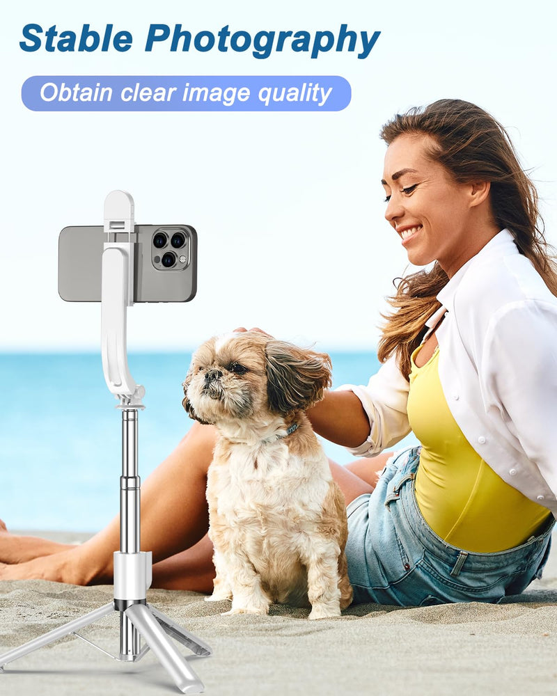55" Phone Tripod & Selfie Stick,Cell Phone Tripods Stand with Wireless Remote,Phone Holder with Detachable Light, for iPhone 14 13 12 pro Xr X 8Plus 7, Android, Samsung Galaxy S22 S21 and More White