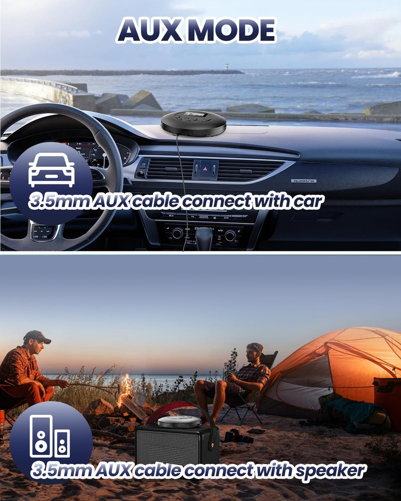 Desobry Portable CD Player with Rechargeable Battery Personal CD Players with Headphones LCD Display Anti-Skip Protection Playback Memory CD Player for Car Walkman CD Player Music Media Black