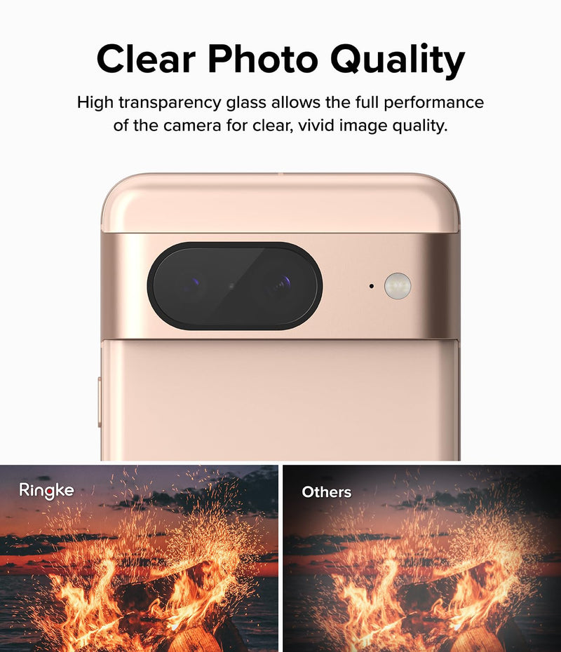 Ringke Camera Glass [Multi-Layer Protection] Compatible with Google Pixel 8 Camera Lens Protector, Tempered Glass Cover - 3 Pack