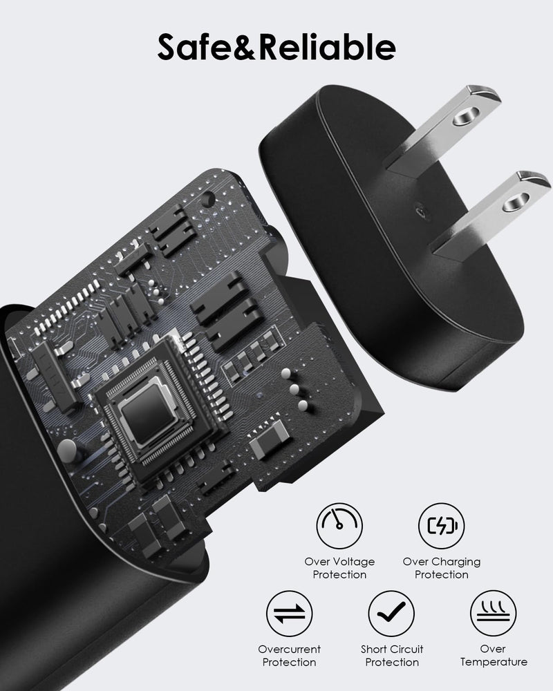 2 Pack USB C Charger, 25W Type C Charger Fast Charging with USB C to C Charger Cable 6FT Android Phone Charger for Galaxy S24 Ultra/S23+/S22/S21/S20/Phone 15/15 Plus/15 Pro Max
