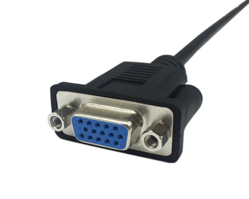 CERRXIAN 1ft VGA SVGA 15 Pin HD15 Female to Female Gender Changer Adapter Extension Video Monitor Cable for PC Laptop TV Porjector（ff）