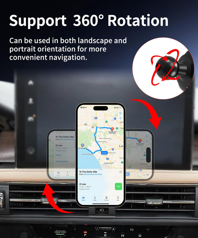 Car Phone Holder for Lincoln Corsair 2020-2026 Auto Accessories, Cell Phone Mount Compatible with MagSafe, 360° Rotation, Hands Free Not Affect Air Vent