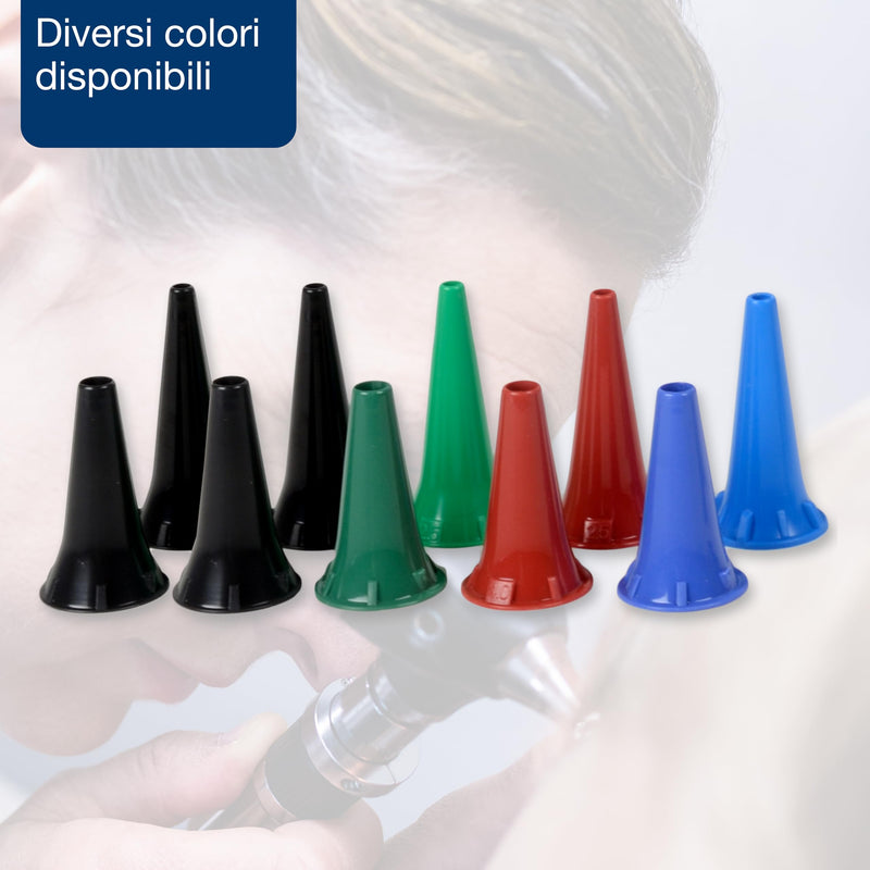 GIMA Disposable Mini Ear Speculum 4 mm - Black - fully compatible with mini series from HEINE, KAWE, RIESTER, GIMA and other brands - pack of 250 pcs 250 pieces Ø 4 mm