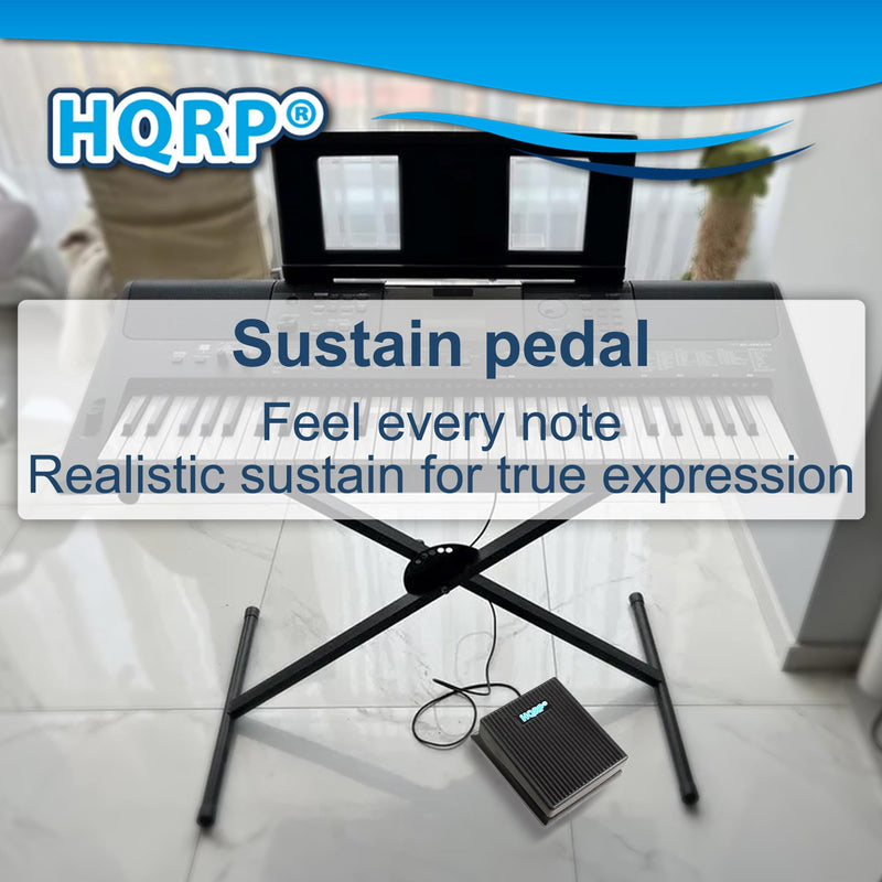 HQRP Sustain Pedal for Yamaha DGX-230, DGX-530, DGX-640, DGX-660, DGX-670, EZ-220, P-45, P-71, P-85, P-95, P-105, P-115, P-125, P-225, P-515 Digital Piano Keyboard (FC5 Replacement, 1/4" Jack)