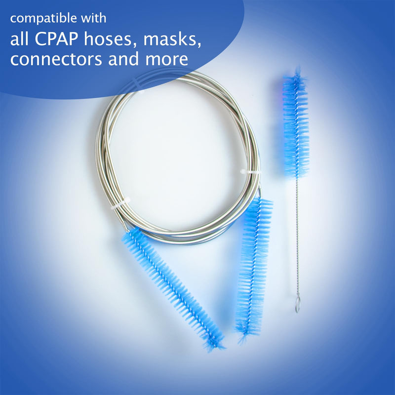 8-in-1 CPAP Cleaner Hose Brush, 2 Pieces CPAP Hose Cleaning Brush, Pipe Brush for CPAP Hoses/Tube/Accessories (Blue) Blue