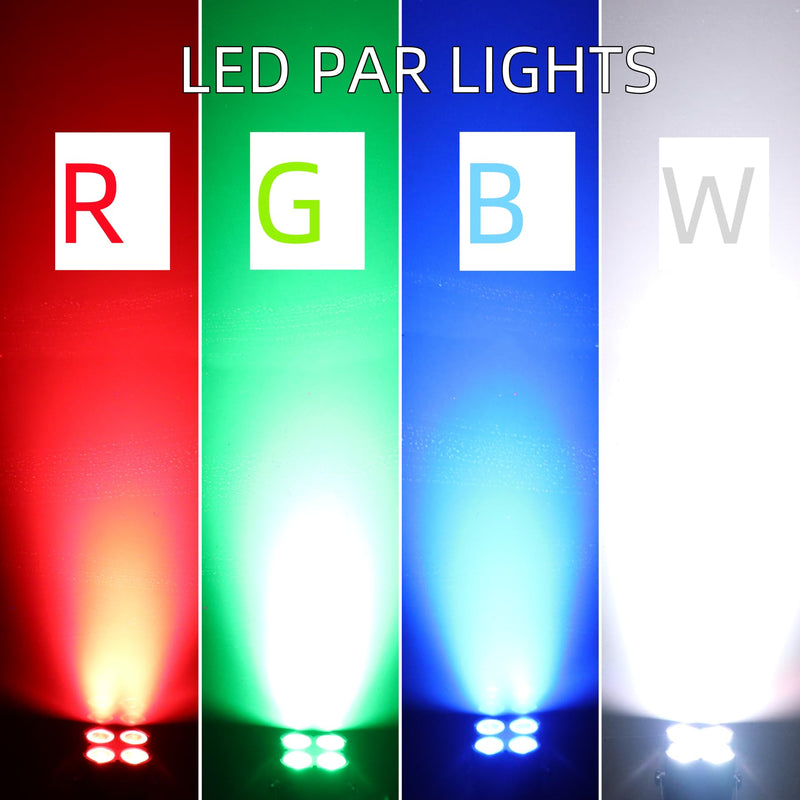 [AUSTRALIA] - Stage Par Lights, AQOOL RGBW LED Par Can Light,Super Bright DJ Wash Light with Remote & DMX Control,Sound Activated Uplights for Event Wedding Birthday Church Christmas Party Dance Show 