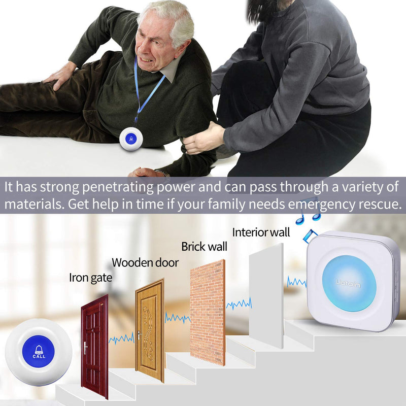 [AUSTRALIA] - Wireless Caregiver Pagers Call Button Nurse Alert System Call Bell Call Light Alert Button for Home/Elderly/Patients/Disabled 3 Transmitters 3 Plugin Receivers (600+ft Operating Range)… 3 Transmitters + 3 Plugin Receivers 