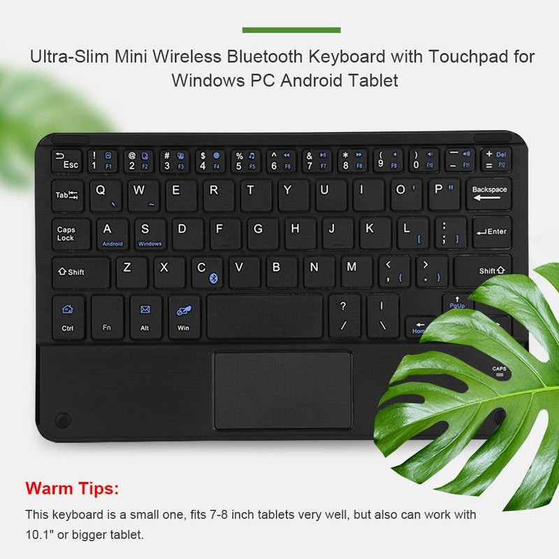 Ultra-Slim Bluetooth Keyboard, Mini Portable Wireless Bluetooth3.0 Keyboard with Touchpad, Compatible with Android/Windows System, for PC/Tablet/Computer/Smart Phone