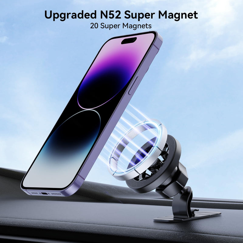for Magsafe Car Mount [20 Strong Magnets] Magnetic Phone Holder for Car Dashboard [Hands Free] Cell Phone Magsafe 3 Car Mount Fit iPhone 15 14 13 Pro Max Pro Plus Mini MagSafe Case All Phone