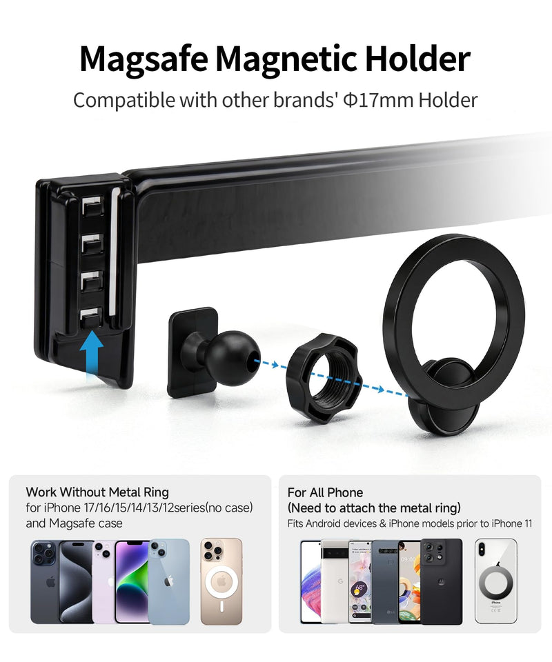 Car Phone Holder for Mercedes-Benz CLA/A-Class/B-Class 2013-2015 5.8"Screen | GLA-Class 2015-2016, Magsafe Accessories Magnetic Cell Phone Mount Clip Compatible with iPhone, 3D fit Navigation Bracket