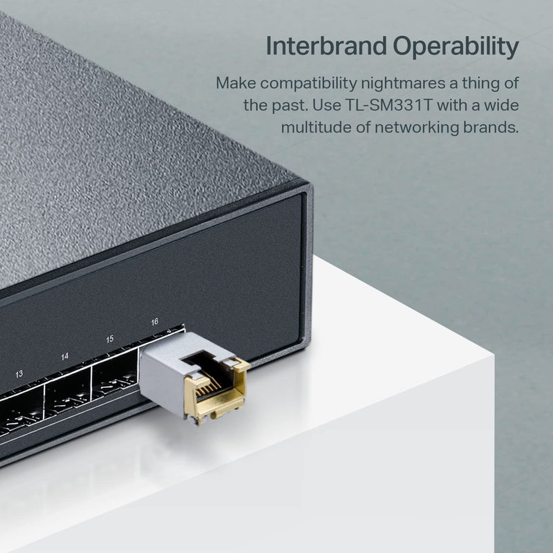 Omada 1.25GBase-T SFP to RJ45 Module, Universal Compatible(SM331T) | Hot-Pluggable, Support TX Disable, Low Power Dissipation V3.6