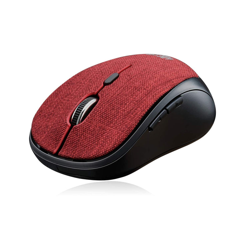 Adesso iMouse S80R 2.4Ghz Fabric Wireless Red Fabric Mini Optical Mouse, 5-Button, Red
