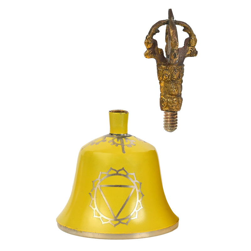Yellow Solar Plexus Tibetan Bell (Note G) - 5.5 Inches H x 3 Inches D - Chakra Meditation Harmony Solar Plexus Yellow