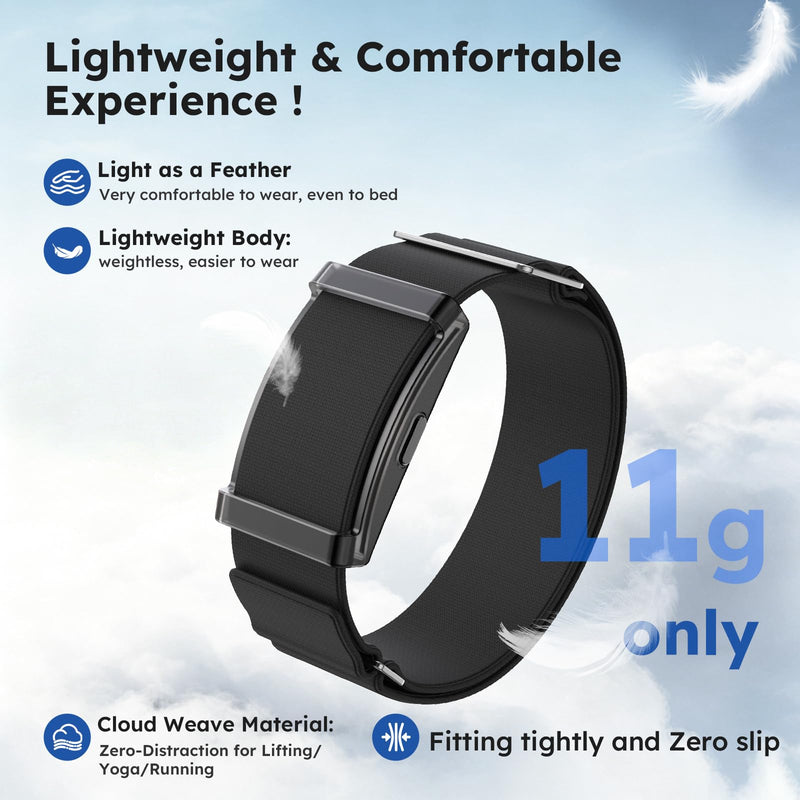 Fitness Tracker Heart Rate Monitor Sleep Tracking Step Counter Calorie Waterproof Lightweight No-Screen Activity Tracker Long Battery Life for Men Women Seniors Health Fitness No Subscription Fee black