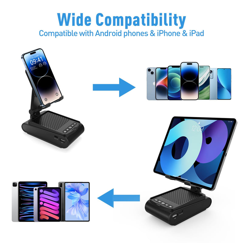 Birthday Gifts for Men, Cell Phone Stand with Wireless Bluetooth Speaker and Anti-Slip Base HD Surround Sound with iPhone/ipad/Samsung Galaxy, Valentines Day Gifts for Him, Cool Gadgets for Men