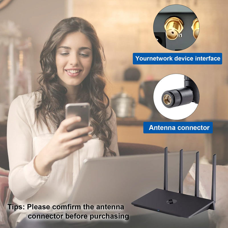 WiFi 6 6E Tri-Band 2.4GHz/5GHz/6E Omnidirectional Antenna for PC Desktop Computer Motherboard WiFi Router, 2 Pack